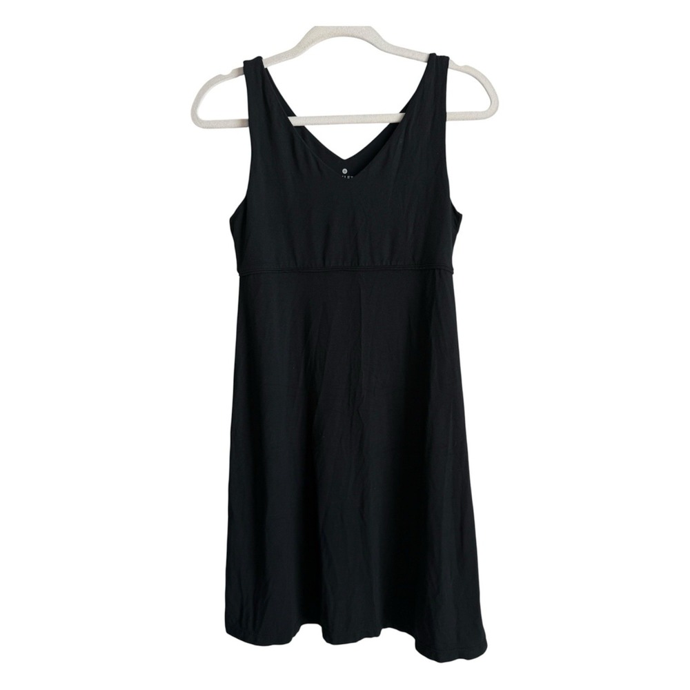 Athleta Santorini V Neck Sleeveless Mini Tank Dress Wide Straps Women's S Black